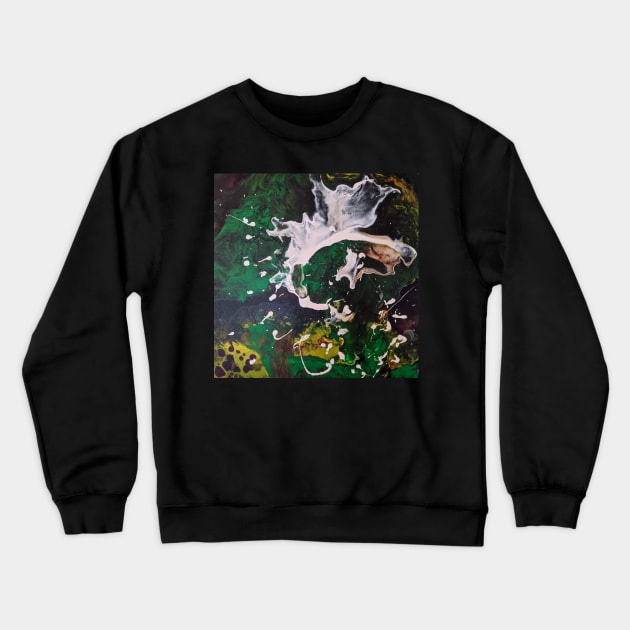 Banshee at the Tree - Pour Painting Crewneck Sweatshirt by NightserFineArts